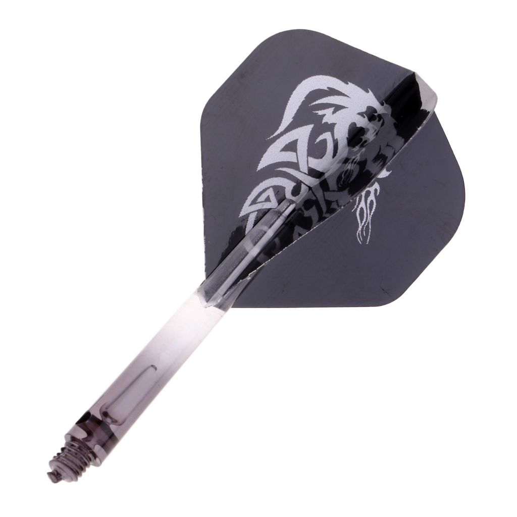 6pcs 2BA Thread Dart Shafts With Tails Darts Flights Replacement Black
