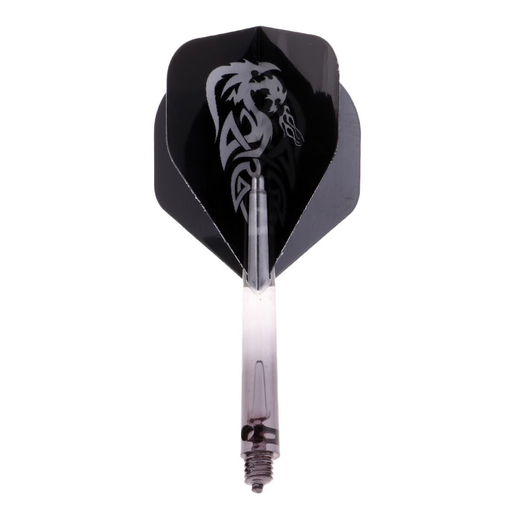 6pcs 2BA Thread Dart Shafts With Tails Darts Flights Replacement Black