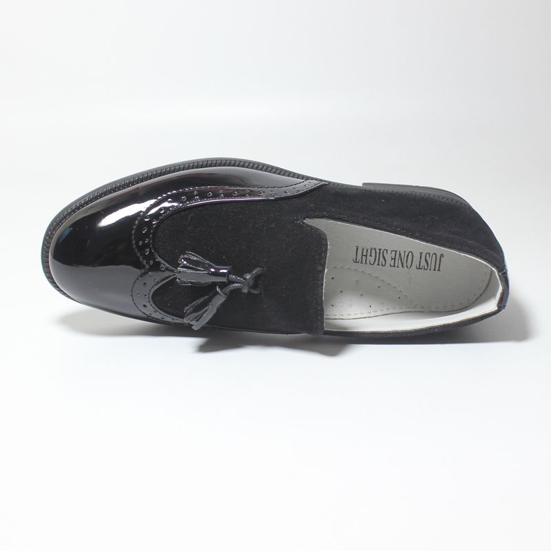 Boys Tassel Loafers Leather Formal Shoes-Black