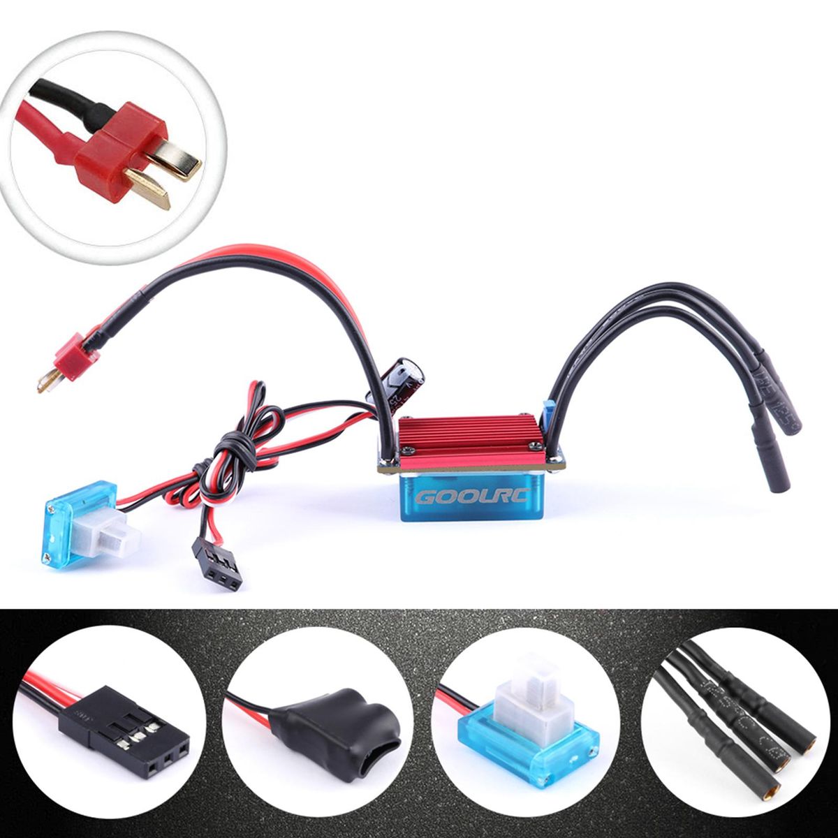 GoolRC S2435 4500KV Brushless Motor 25A Brushless ESC with 2.2kg Metal Gear Servo Upgrade Brushless Combo Set for 1/16 1/18 RC Car Truck