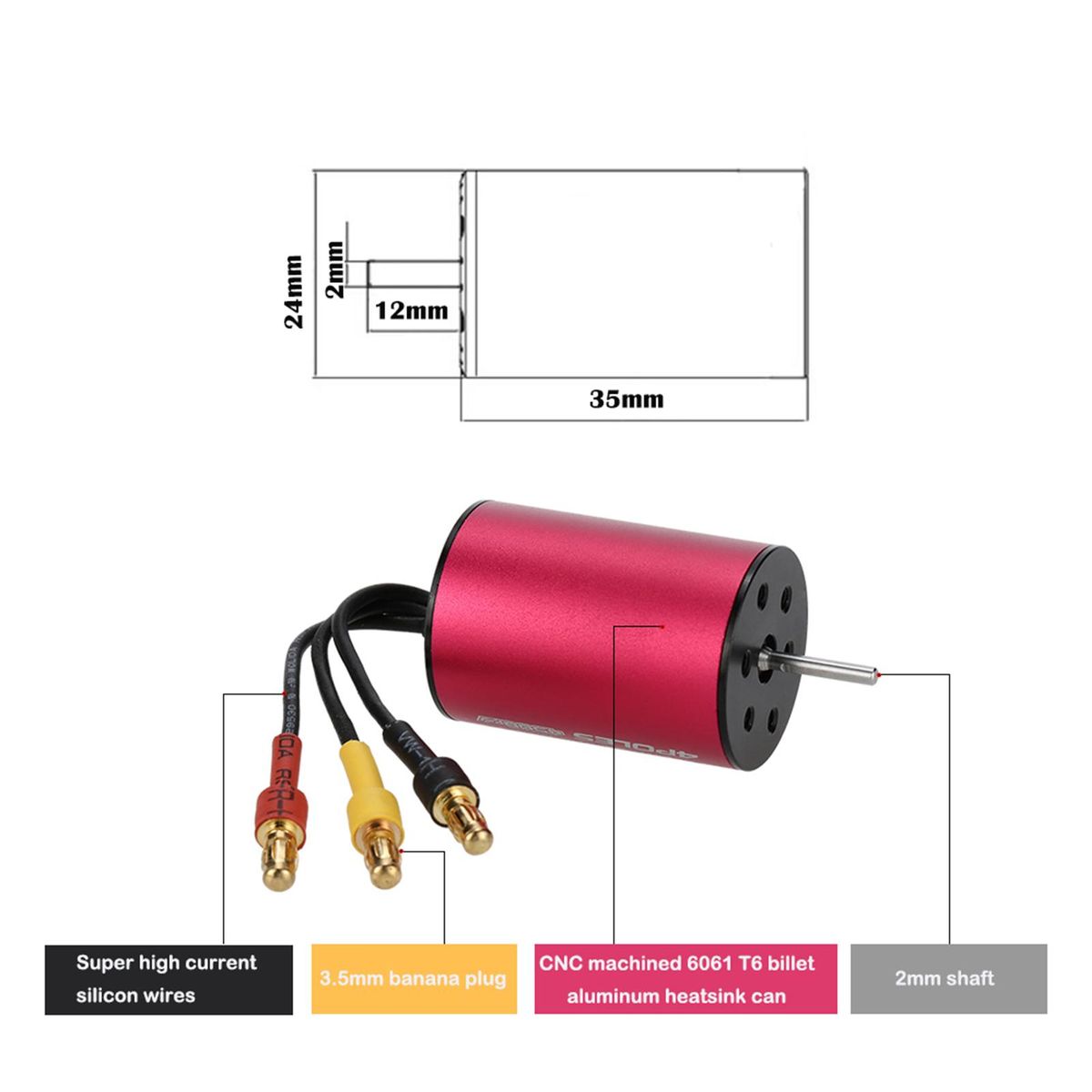 GoolRC S2435 4500KV Brushless Motor 25A Brushless ESC with 2.2kg Metal Gear Servo Upgrade Brushless Combo Set for 1/16 1/18 RC Car Truck