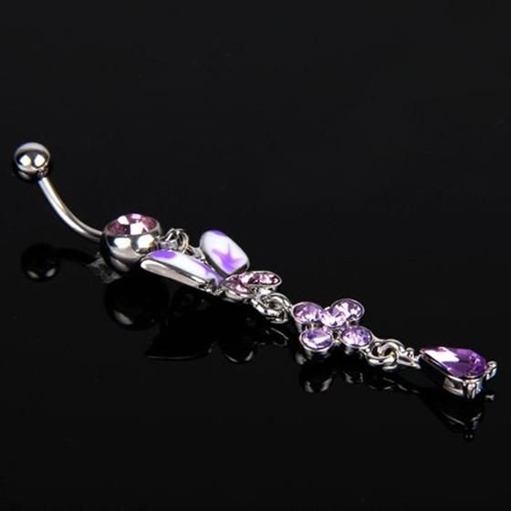Butterfly Pendant Gemstone Rhinestone Purple