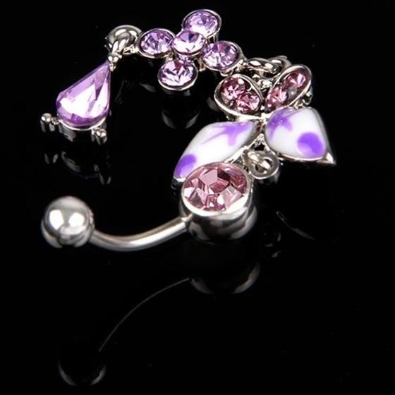 Butterfly Pendant Gemstone Rhinestone Purple