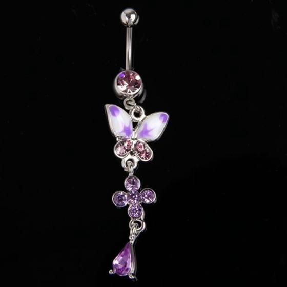 Butterfly Pendant Gemstone Rhinestone Purple