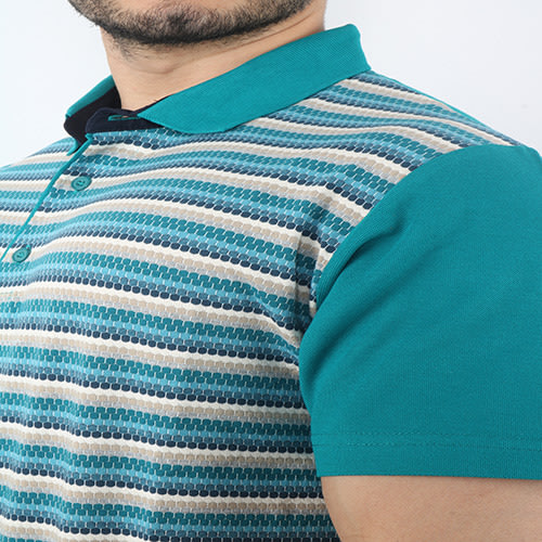 Stripes Men Polo Shirt - Green