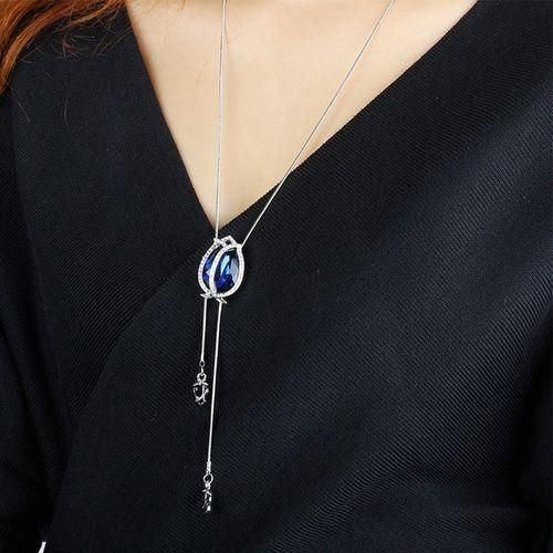 Women Flower Long Adjustable Chain Pendant Sweater