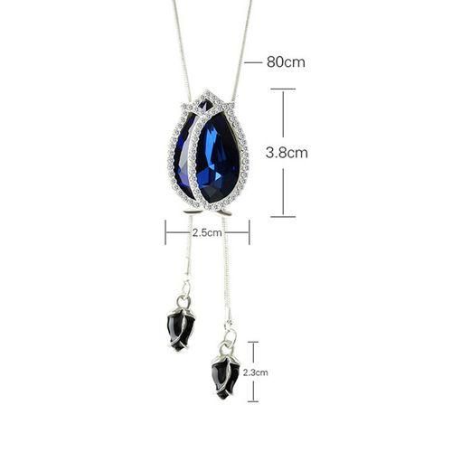 Women Flower Long Adjustable Chain Pendant Sweater
