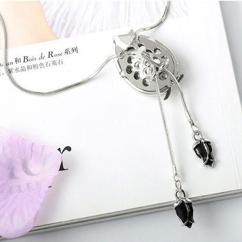 Women Flower Long Adjustable Chain Pendant Sweater