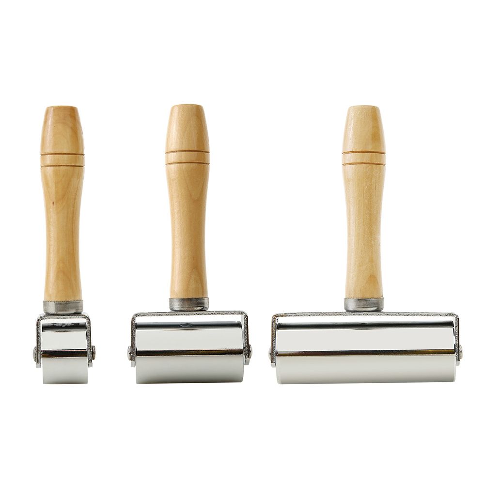 Leather Press Edge Roller Wooden Handle Leather Cr