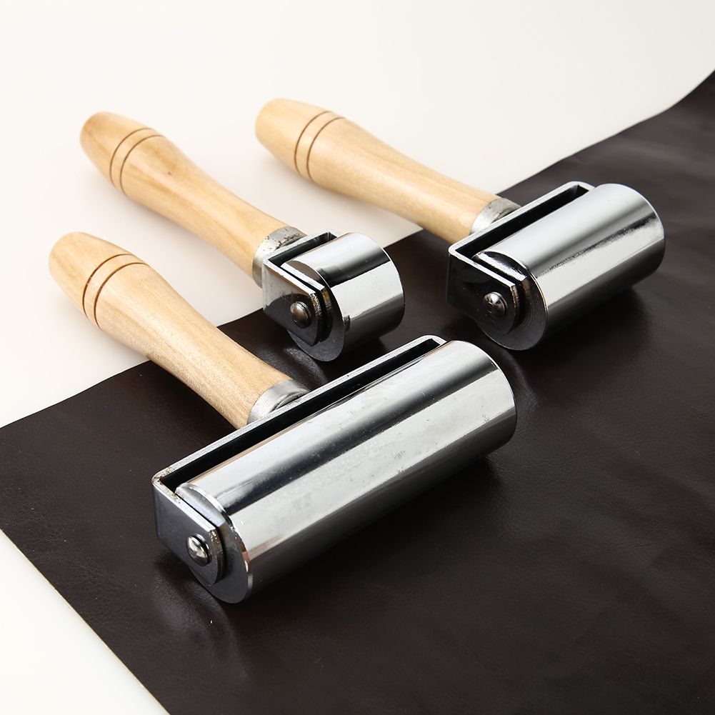 Leather Press Edge Roller Wooden Handle Leather Cr