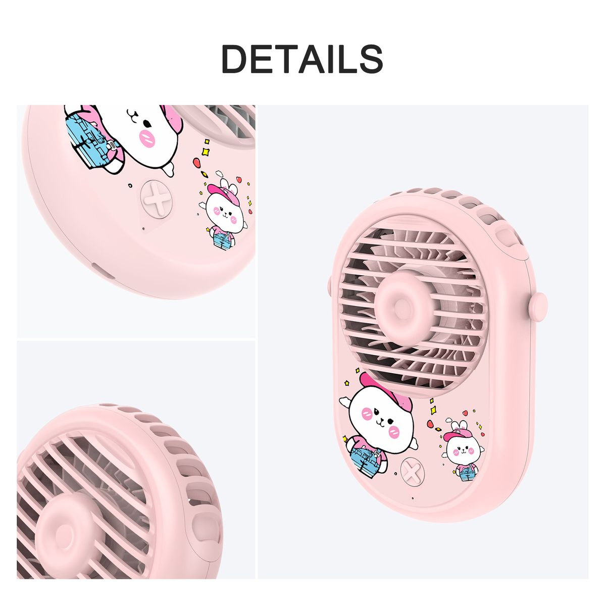 Mini Hanging Neck Fan Hands-free Necklace Fan 3 Speeds