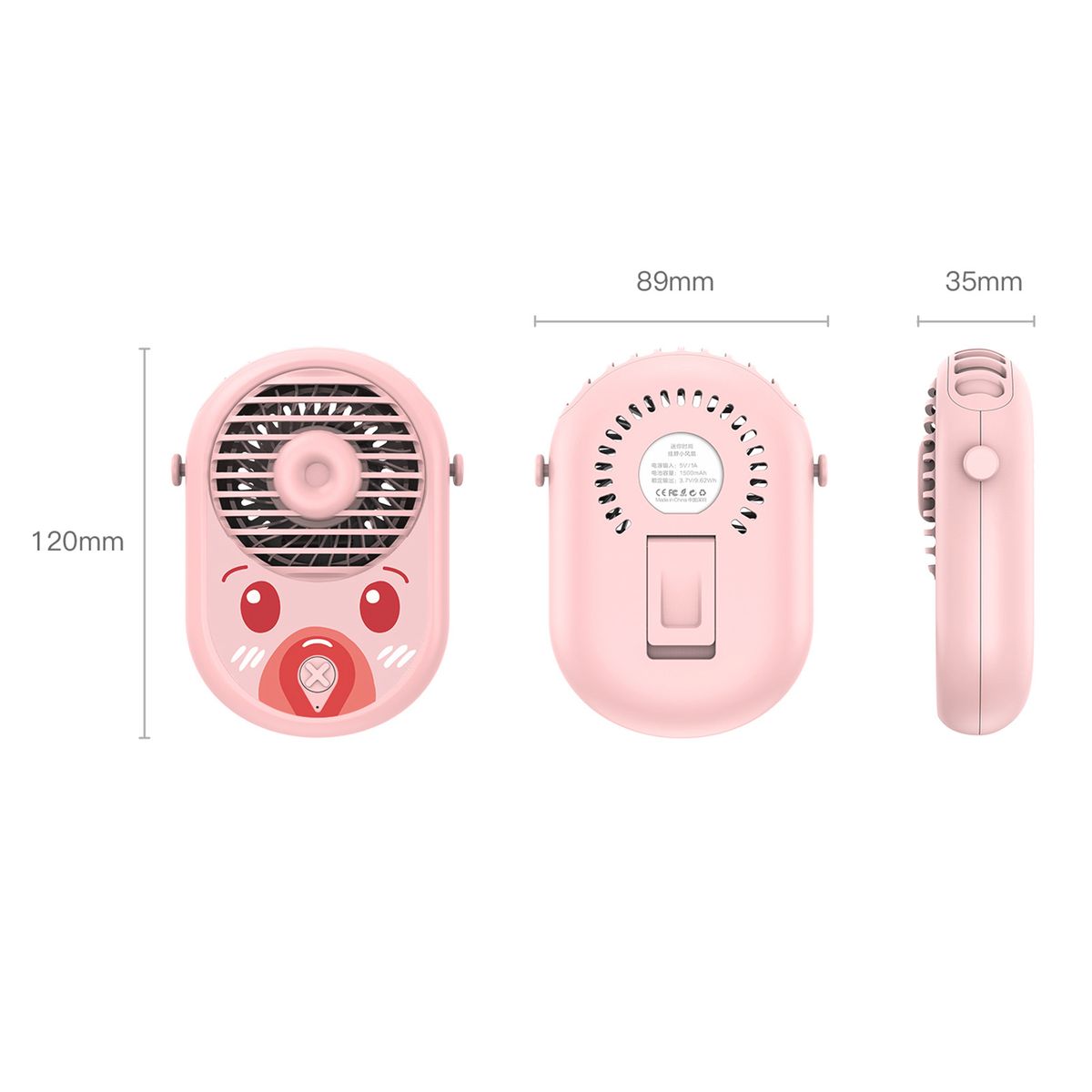 Mini Hanging Neck Fan Hands-free Necklace Fan 3 Speeds