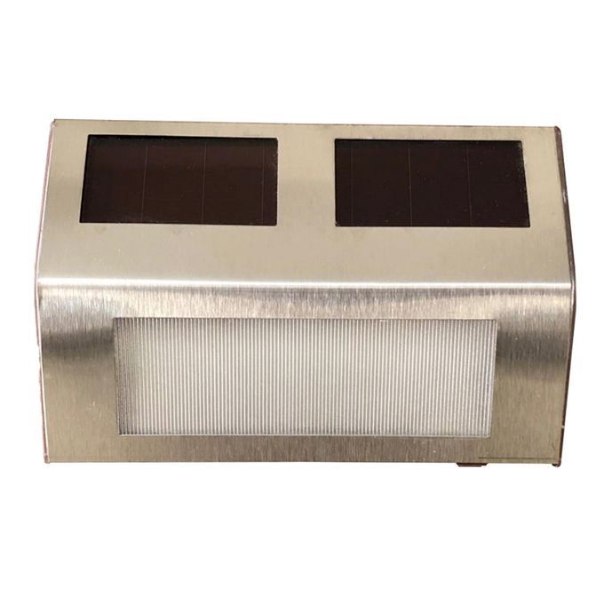 Solar Powered Wall Mount Lamps Outdoor For Garden Pathway Step Beige