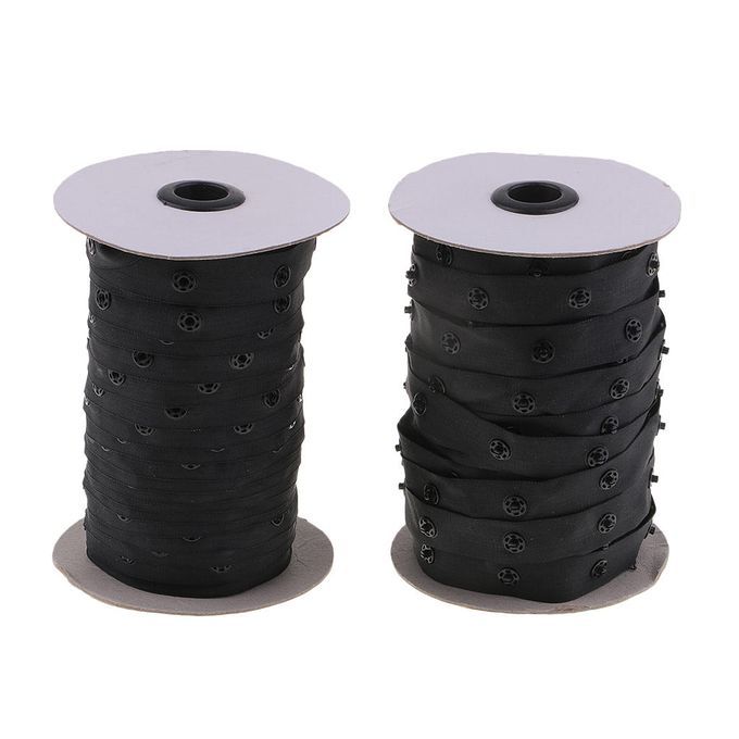 50 Yards Snap Fastener Tape, By The Meter Black