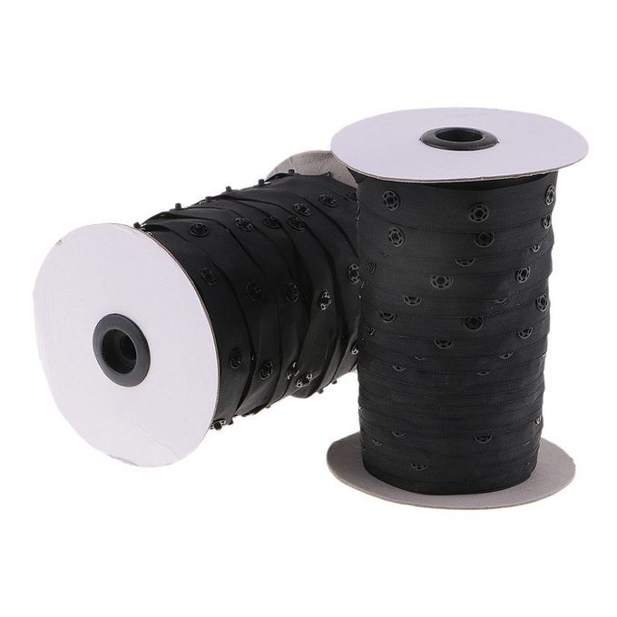 50 Yards Snap Fastener Tape, By The Meter Black