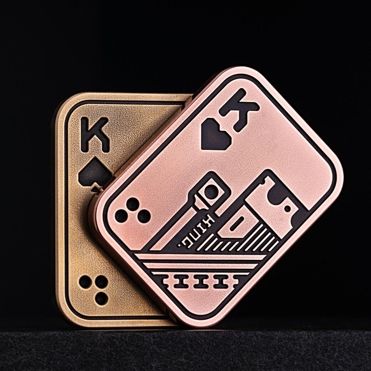 Magnetic Fidget Slider Fidget EDC Push Card Decompression Toy Red Bronze