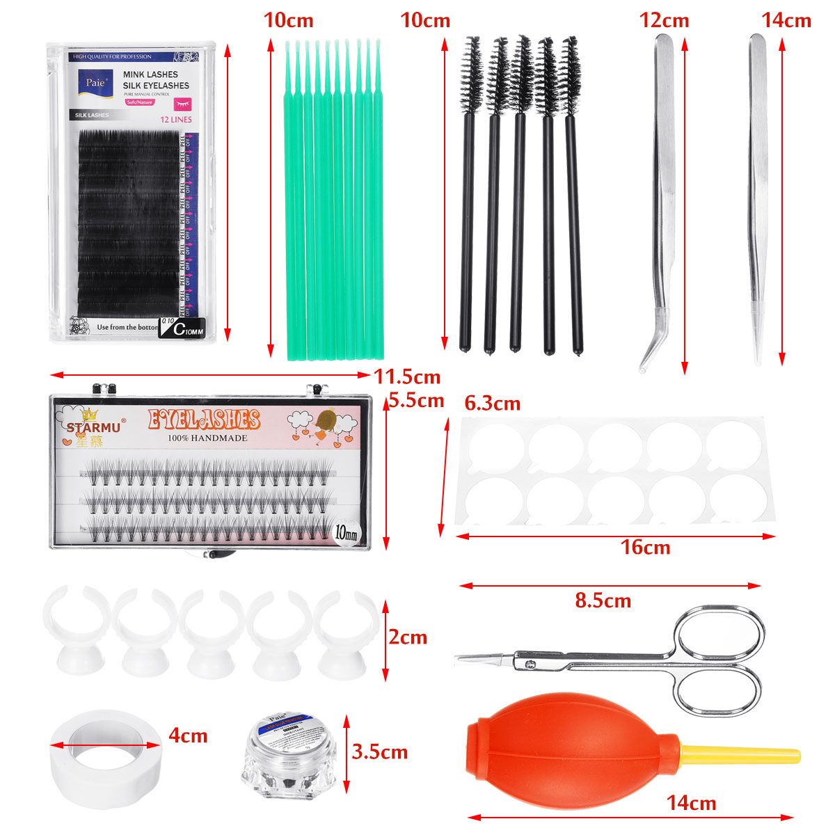 29Pcs False Eyelash Eye Lashes Extension Holder Planting Grafting Tray Tool