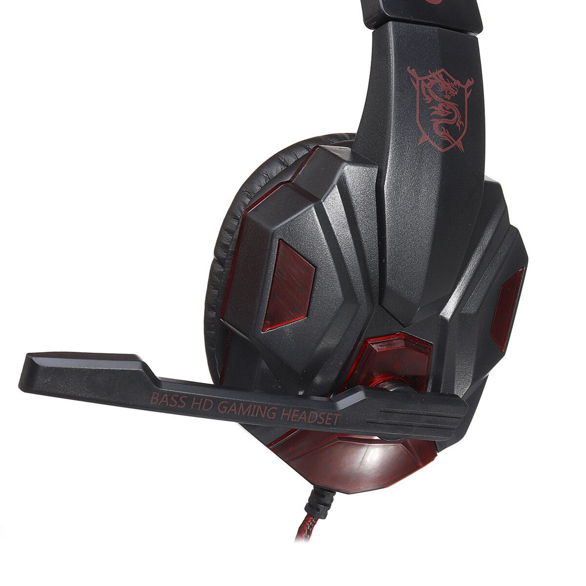 For XBOX ONE PS4 PC Laptop Computer Gaming Headset Surround Bass Stereo Wired Game Earphones Gaming Headphones With Microphone LED Light Black Red