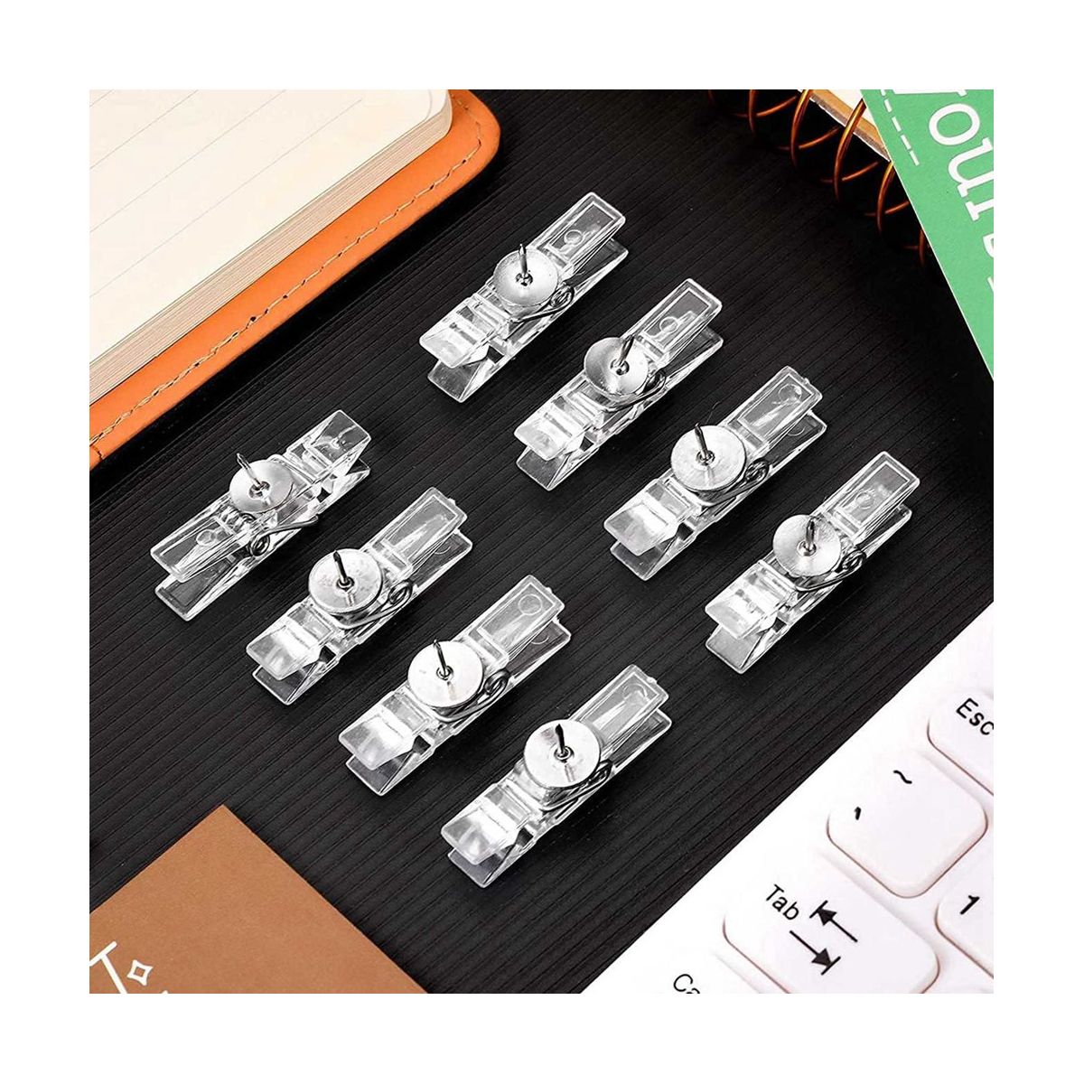 100 Pcs Mini Clear Photo Clips Mini Clothespins Clip