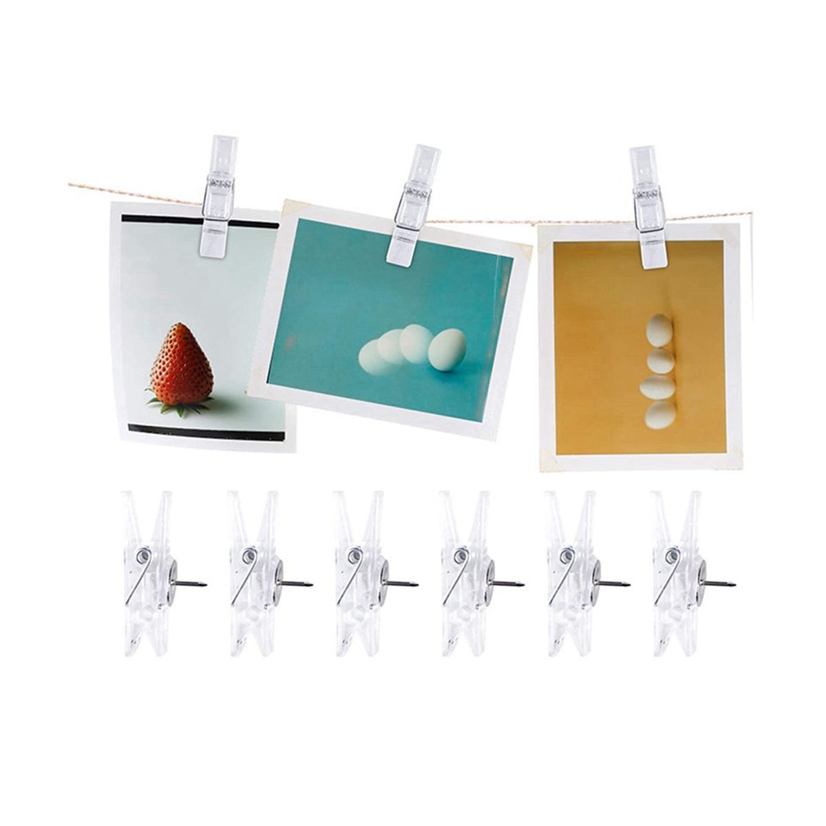 100 Pcs Mini Clear Photo Clips Mini Clothespins Clip