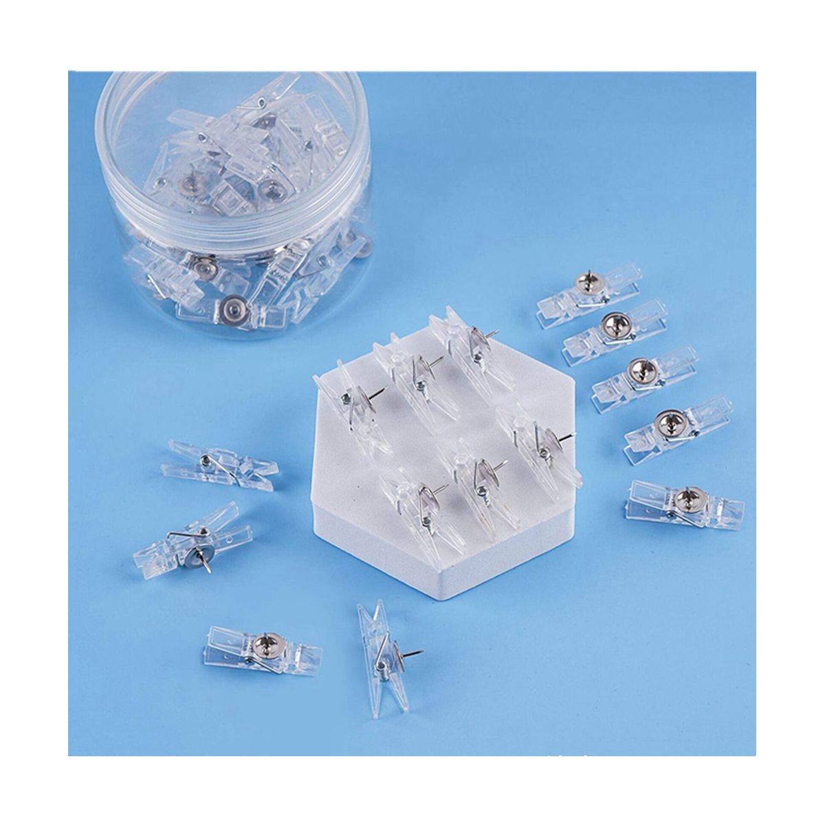 100 Pcs Mini Clear Photo Clips Mini Clothespins Clip