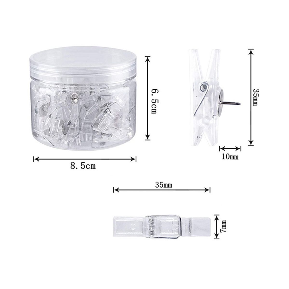 100 Pcs Mini Clear Photo Clips Mini Clothespins Clip