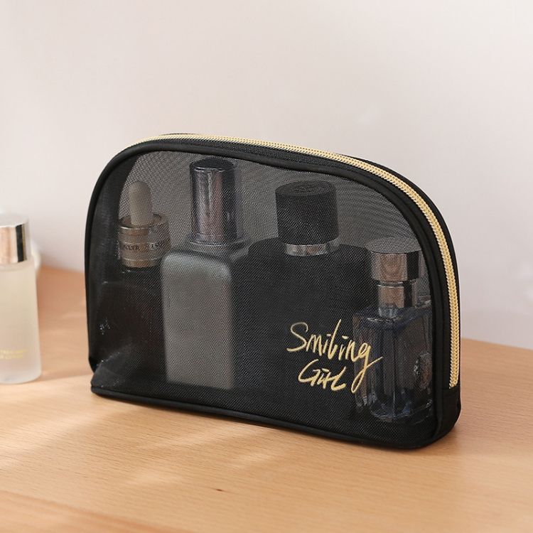 Travel Large Capacity Mesh Cosmetic Bag, Style: Semicircular