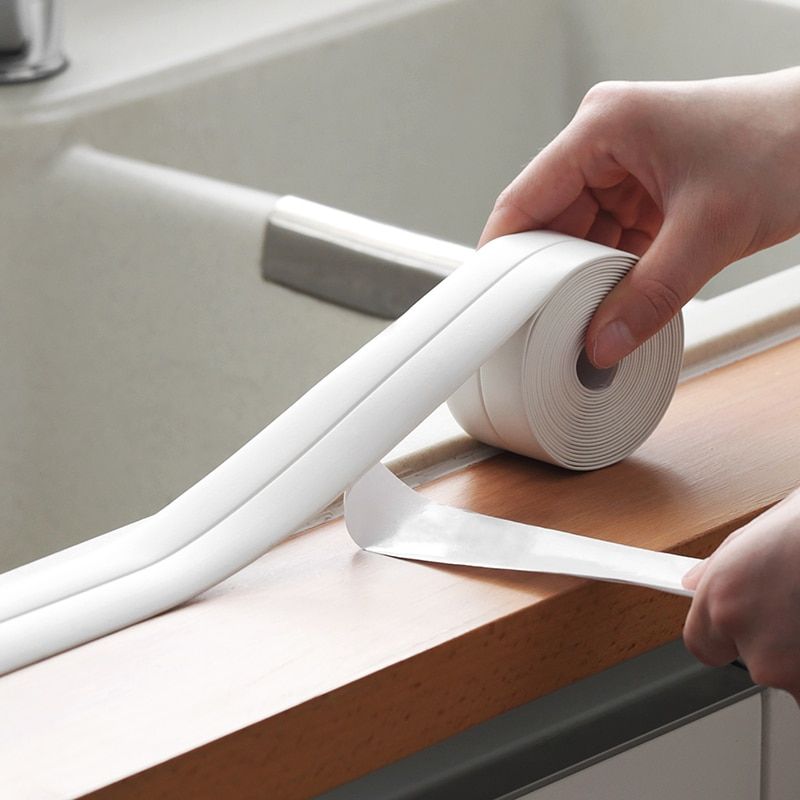 PVC Self-adhesive Tape Kitchen Water-proof Mildew-Proof Sink Joint Crevice Sticker Bathroom Wall Sealing Tools Sticking Strip