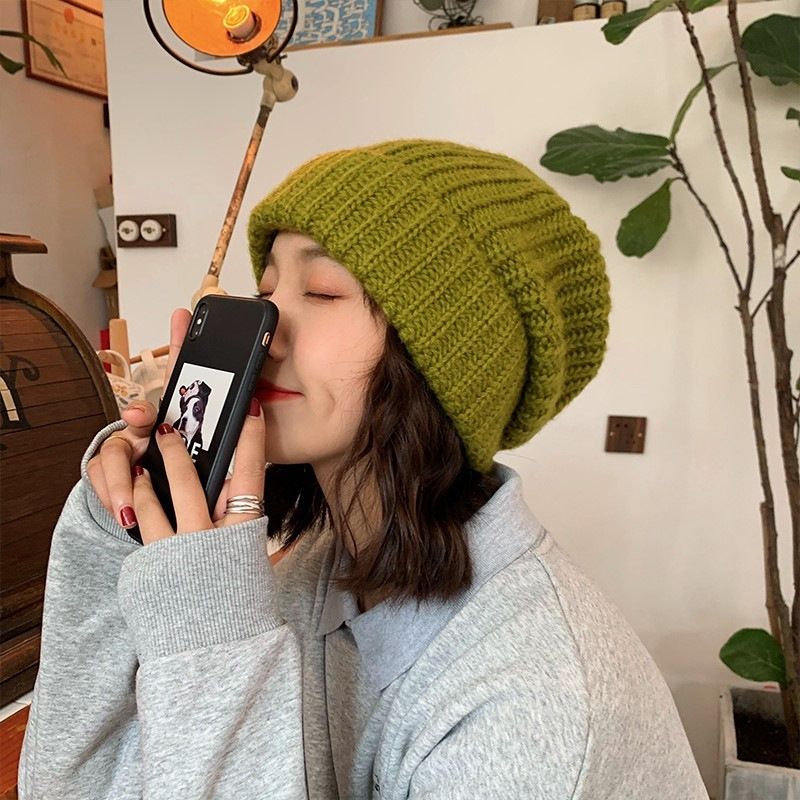 Simple Multi Color Big C Letter Winter Hat Women Winter Unisex Beanie Cap Outdoor Thick Warm Hip Hop Sport Ski Knitted Hats(No.#0.28)
