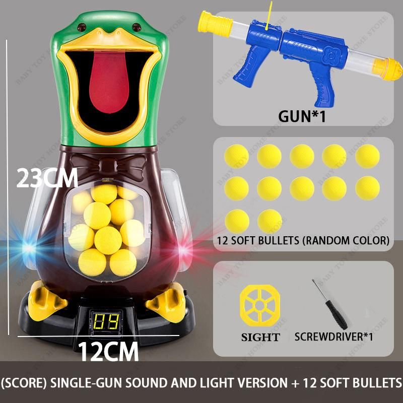 Novelty Hungry Shooting DuToys Air Powered Gun Safety Soft  Electronic Scoring Battle Hit Me DuGame Gifts for Kids