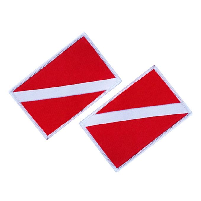 2pcs Scuba Dive Flag Patch Embroidered Sew On  Backpack Bag 70