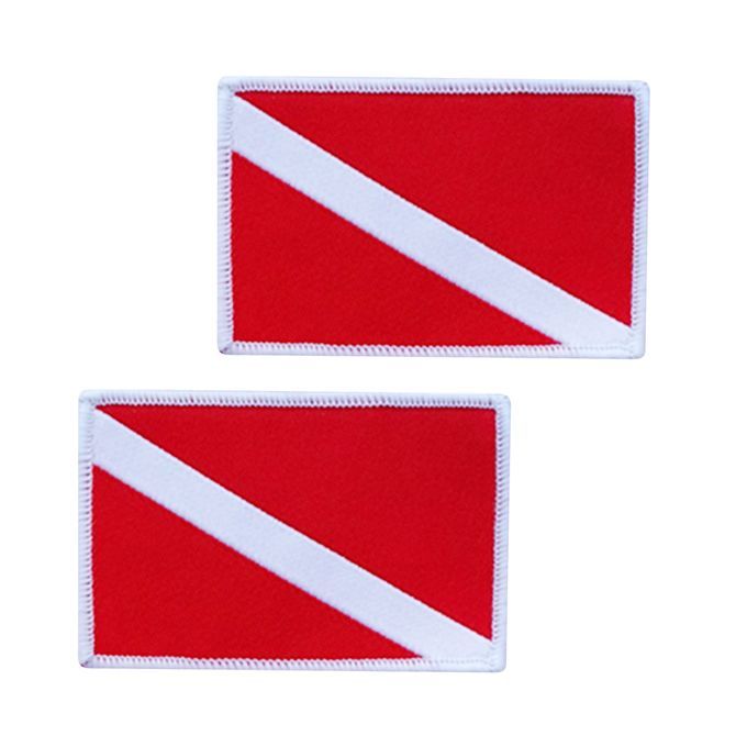 2pcs Scuba Dive Flag Patch Embroidered Sew On  Backpack Bag 70