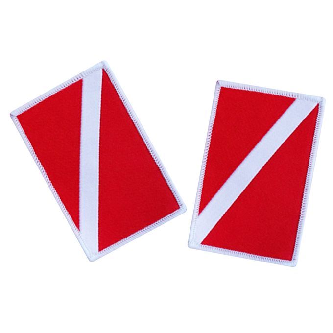 2pcs Scuba Dive Flag Patch Embroidered Sew On  Backpack Bag 70
