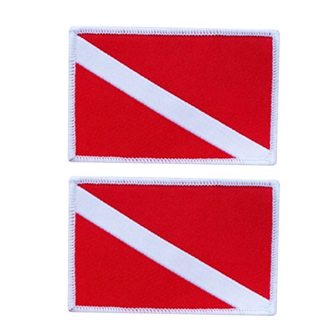 2pcs Scuba Dive Flag Patch Embroidered Sew On  Backpack Bag 70