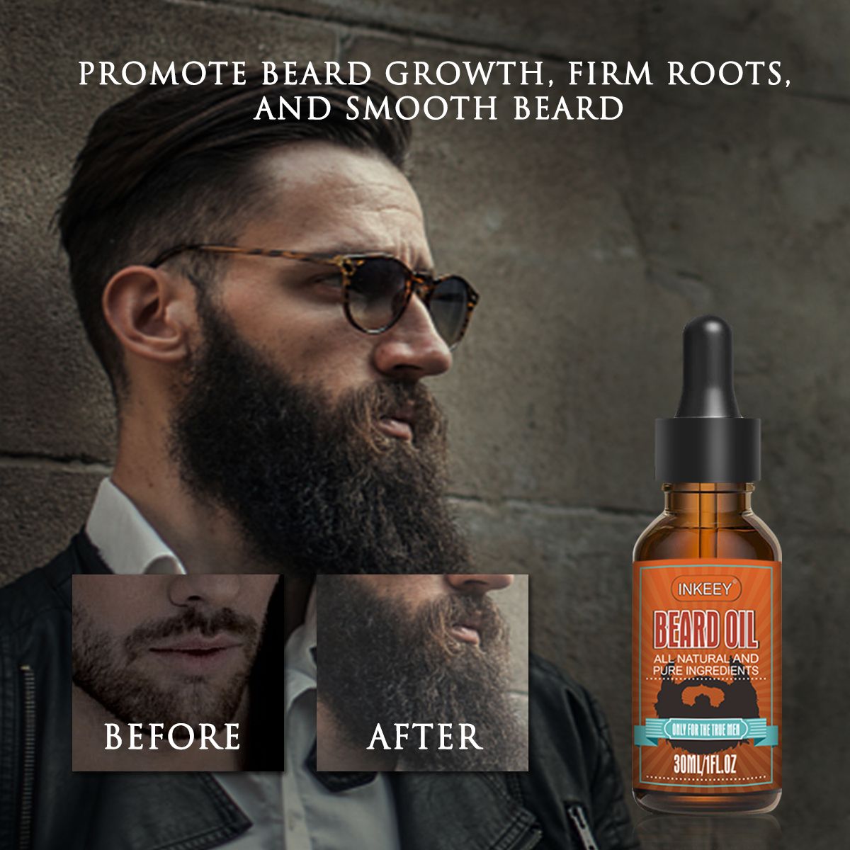 Beard Oil,Beard Growth,6 Organic Premium,Softens Beard 4pcs