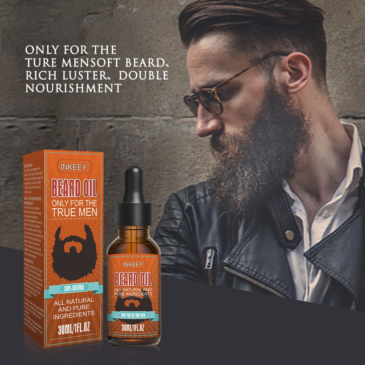 Beard Oil,Beard Growth,6 Organic Premium,Softens Beard 4pcs