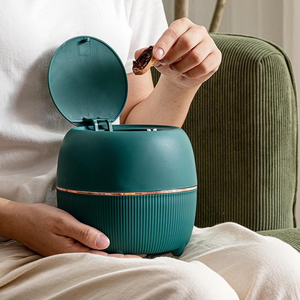 Desktop Trash Can Household Mini Bedside Waste Bin -Pink