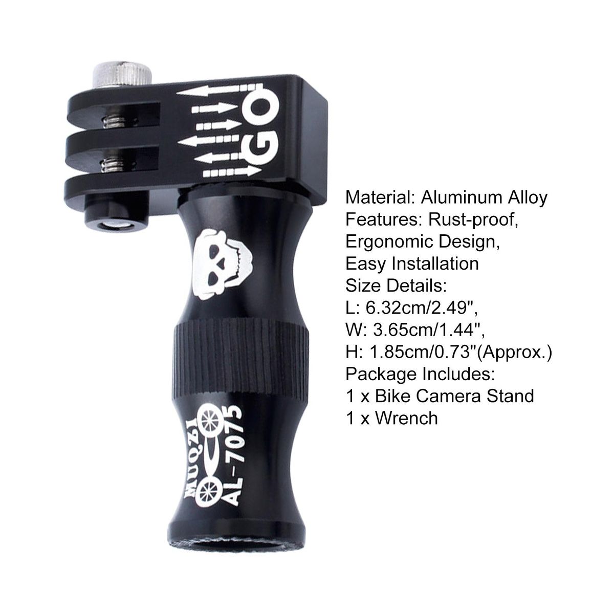 1 Set Recorder Bracket Bicycle Axis Bracket Recorder Camera Clamp Black