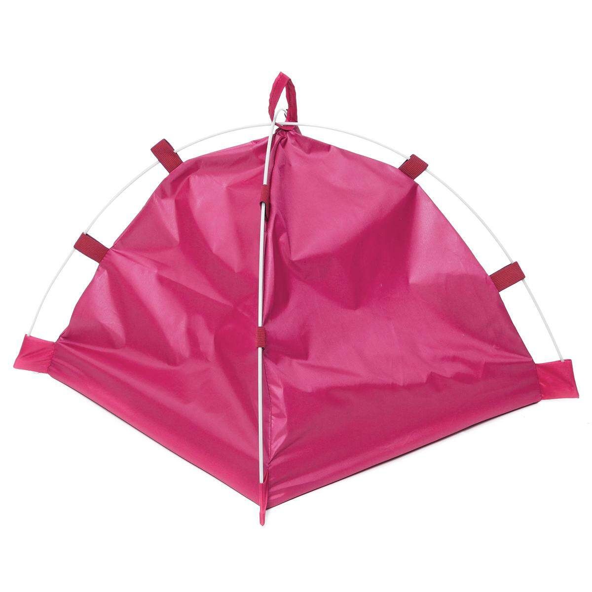 Pet Dog Detachable Tent Outdoor Waterproof Puppy Cat House Cage Kennel Camping-Rose Red