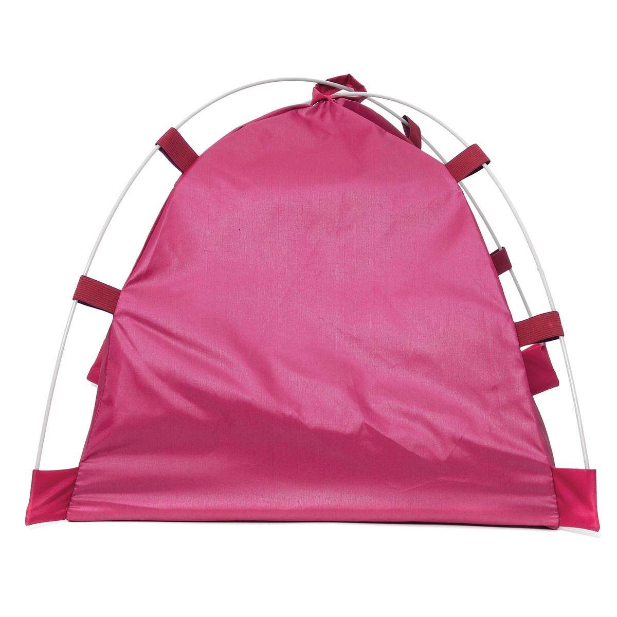 Pet Dog Detachable Tent Outdoor Waterproof Puppy Cat House Cage Kennel Camping-Rose Red