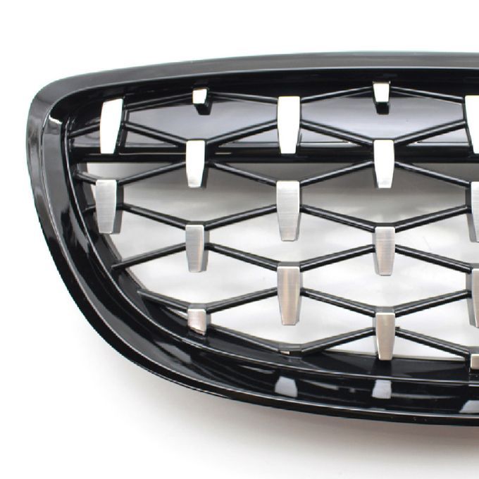 2Pcs Front Kidney Grill Anti-scratch-Black & Silver