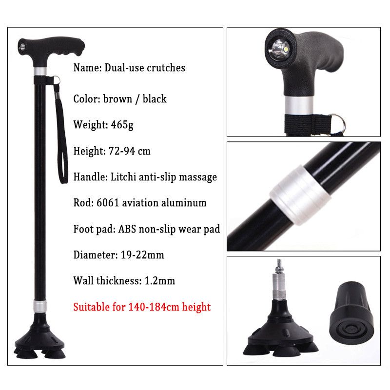 New Old Man Walking Stick Telescopic Canes T Handle Baston
