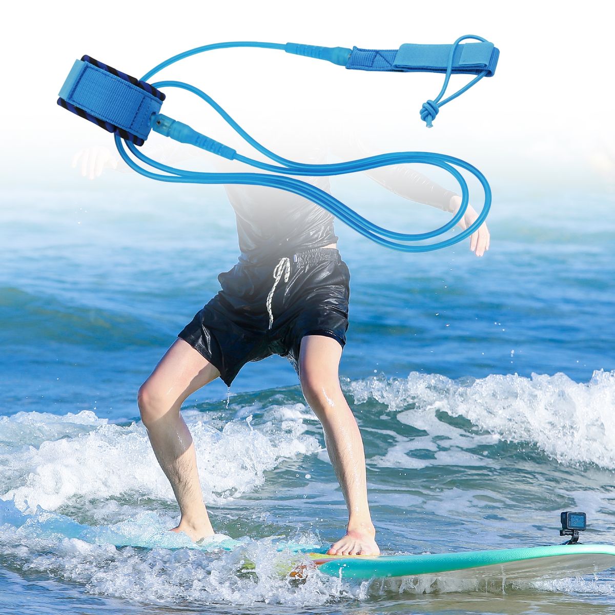 Padded Ankle Cuff Strap   Stand Up Paddle Blue