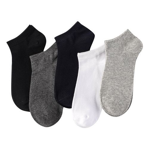 Men Cotton Boat Socks Casual Ankle Socks 5 Pairs