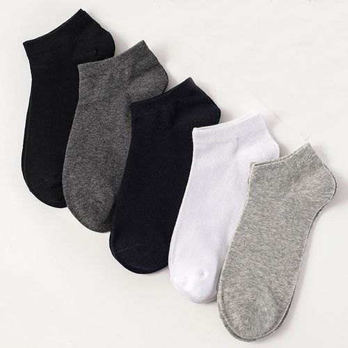 Men Cotton Boat Socks Casual Ankle Socks 5 Pairs