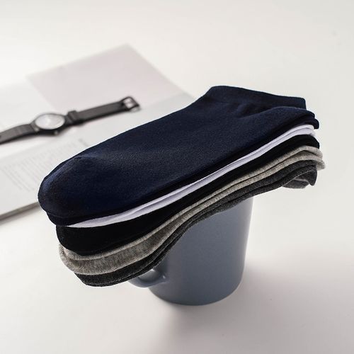 Men Cotton Boat Socks Casual Ankle Socks 5 Pairs