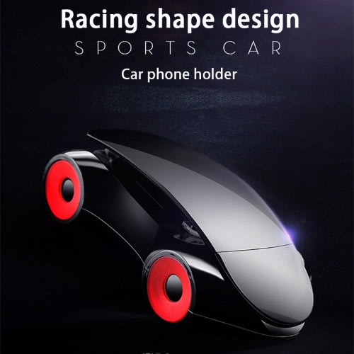 Sports Car Shape 360 Rotation Mobile Phone Holder For Car Dashboard And Desktop - Black