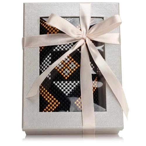 Beaded Rhinestone Clutch Bag -Black & Gold