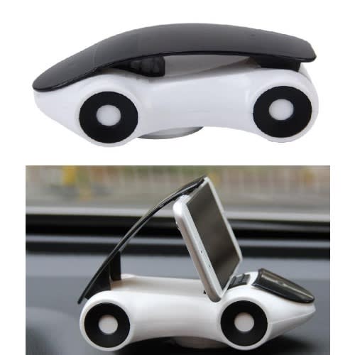 Sports Car Shape 360 Rotation Mobile Phone Holder For Car Dashboard And Desktop - White
