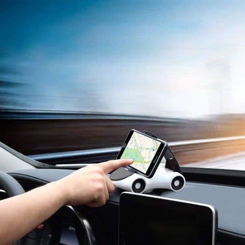Sports Car Shape 360 Rotation Mobile Phone Holder For Car Dashboard And Desktop - White